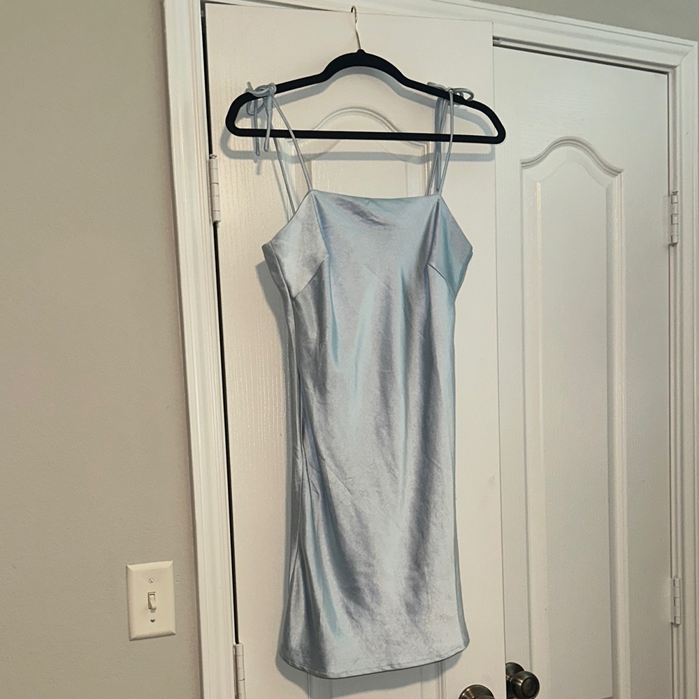 Princess Polly Light Blue Satin Dress